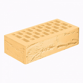 Облицовочный кирпич Голицынский одинарный 1 НФ Желтый (янтарь) руст